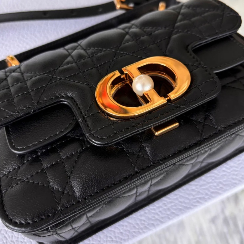 Authentic Dior Mini Dior Jolie Top Handle Bag Black - Picture 4 of 13